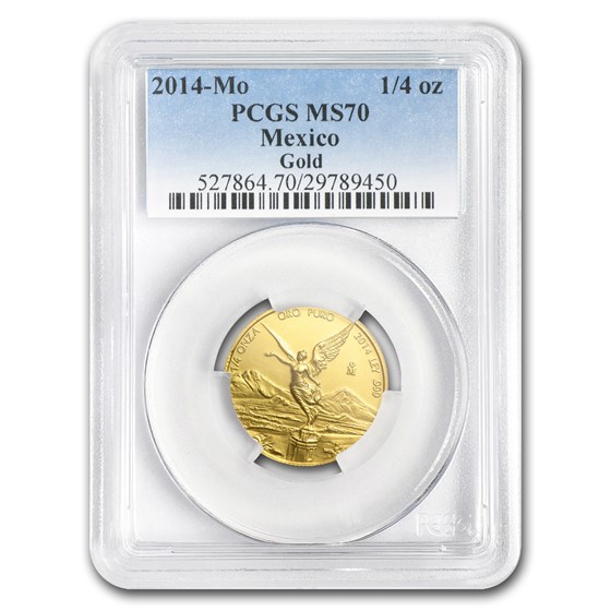 2014 Mexico 1/4 oz Gold Libertad MS-70 PCGS 2014 Mexico 1/4 oz Gold Libertad MS-70 PCGS
